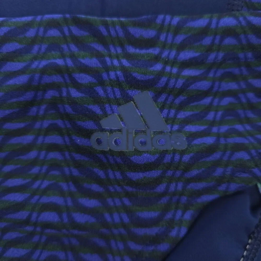 NWT Adidas Classic Swim Briefs Navy Blue Print Athletic Sporty Water Polo Swim